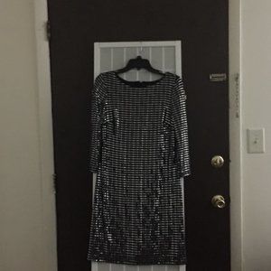 Sequin Metallic Long Sleeve Bodycon Dress